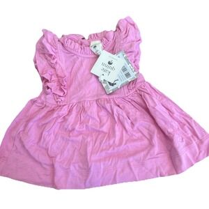Kate Quinn Pink Dress Sleeveless Bamboo Viscose Ruffle 3 6 Months New